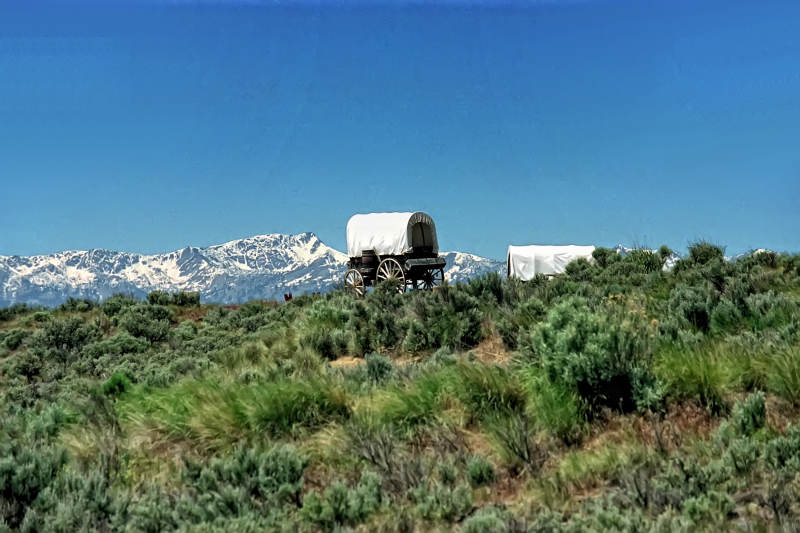 Wagon at the National Historic Oregon Trail Interpretive Center, Baker City, Oregon